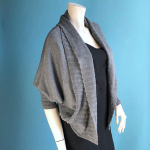 Willa Han Kimono Sweater sz S M Grey Silvery Knit